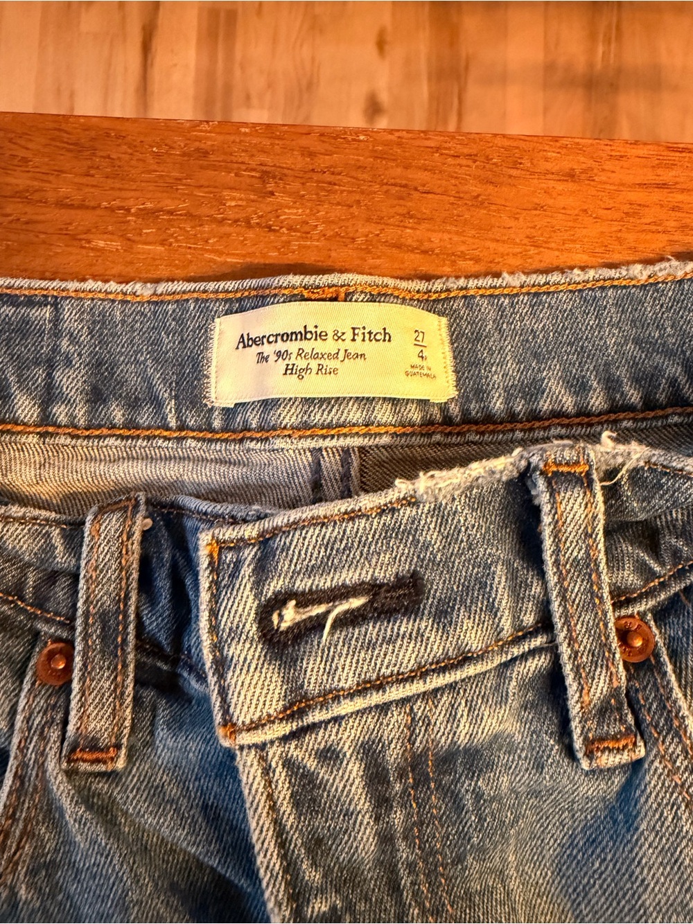 Abercrombie & Fitch Light Blue Denim High-Rise Jeans - Picture 2 of 5